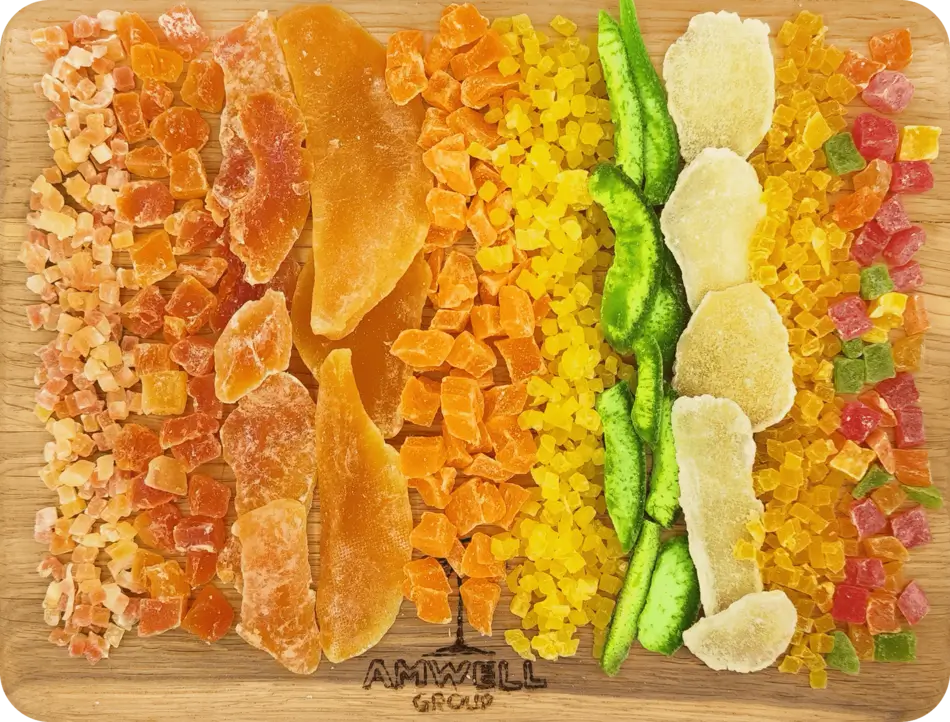 Цукат ананаса, кубик